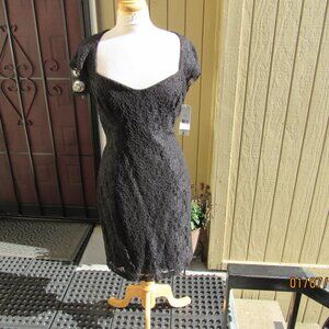 #758  NEW WOMAN'S BLACK LACE DRESS BY RALPH LAUREN  (SIZE 16)